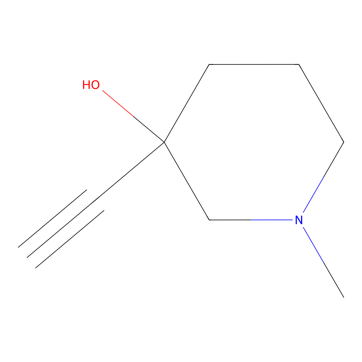 3-Piperidinol, 3-ethynyl-1-methyl- molecular structure, CAS 344353-42-0