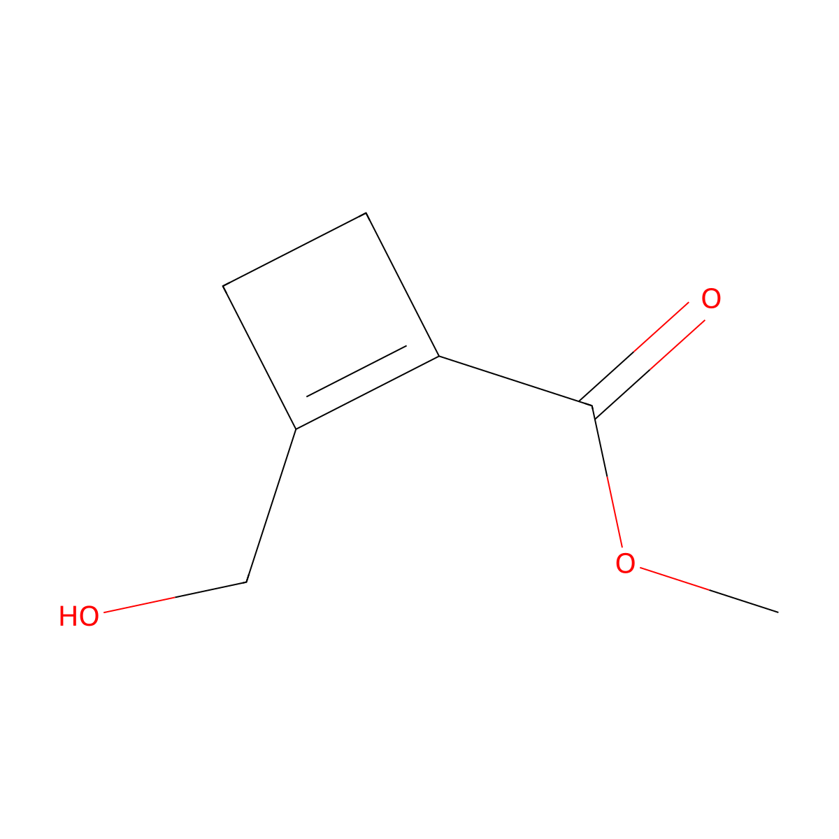 Methyl 2-(hydroxymethyl)cyclobut-1-ene-1-carboxylate molecular structure, CAS 344353-65-7