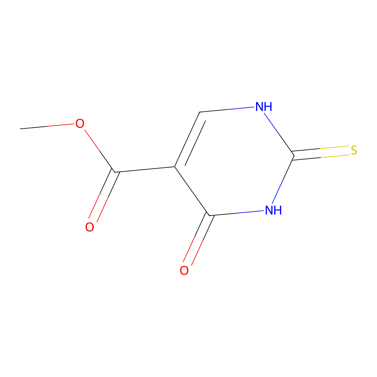 Methyl 4-oxo-2-thioxo-1,2,3,4-tetrahydropyrimidine-5-carboxylate molecular structure, CAS 344361-97-3