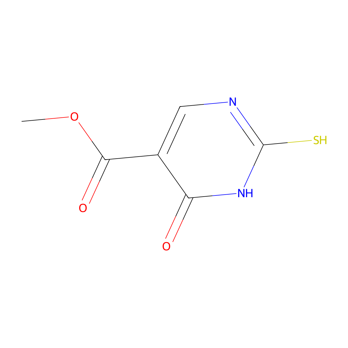 Methyl 4-oxo-2-thioxo-1,2,3,4-tetrahydropyrimidine-5-carboxylate molecular structure, CAS 344361-97-3