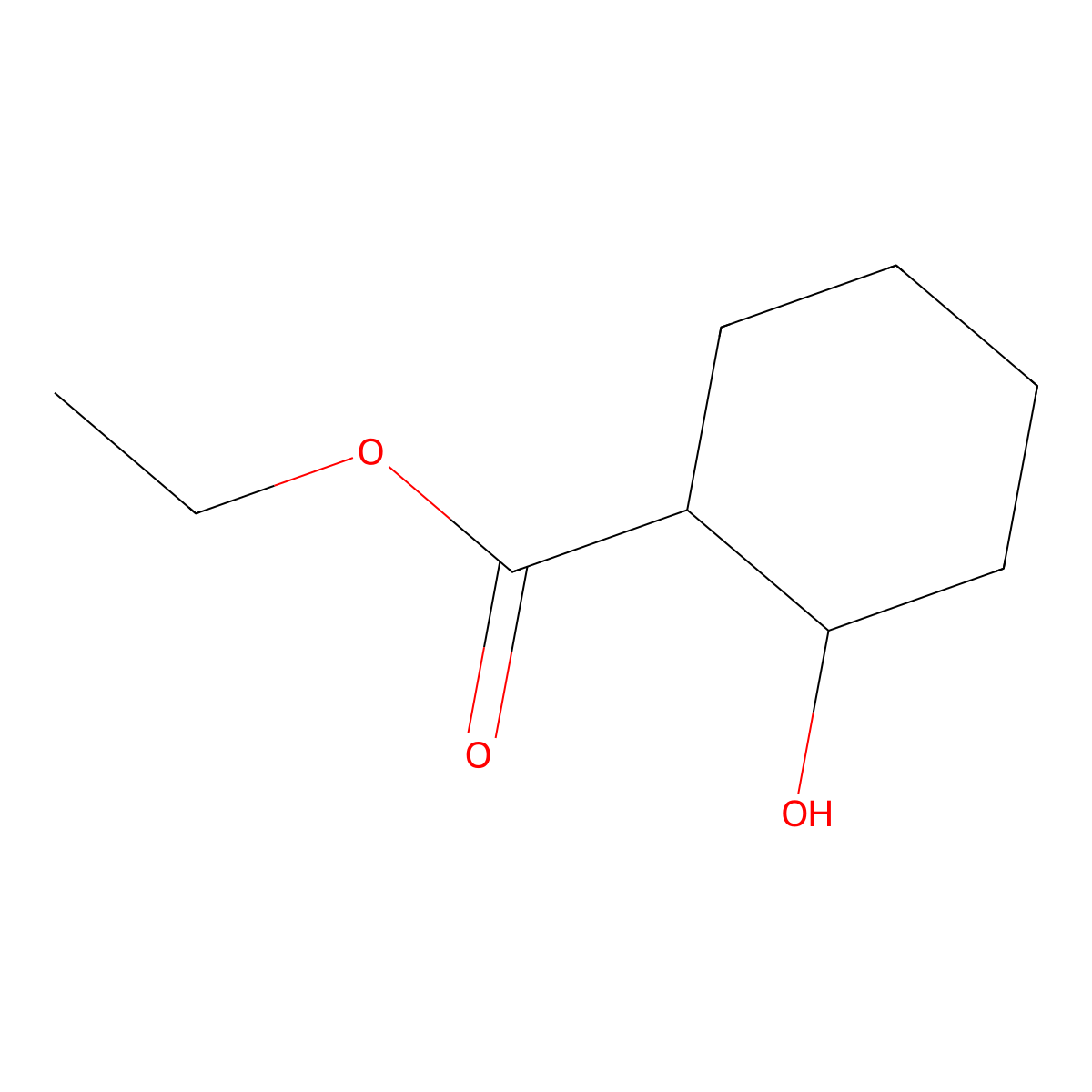 Ethyl 2-hydroxycyclohexane-1-carboxylate molecular structure, CAS 3444-72-2