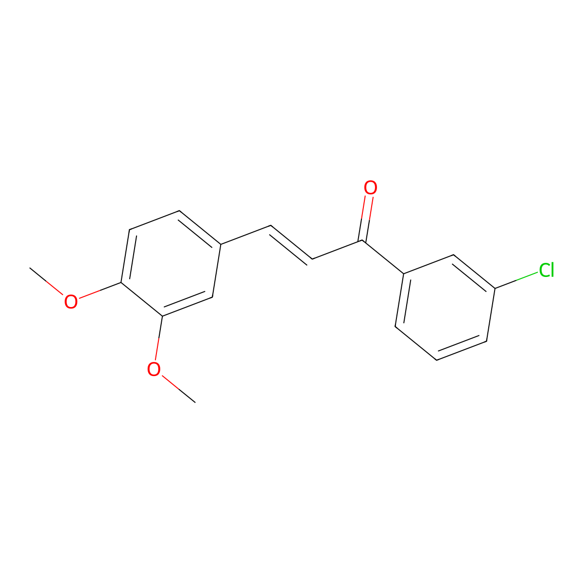 (2E)-1-(3-Chlorophenyl)-3-(3,4-dimethoxyphenyl)prop-2-en-1-one molecular structure, CAS 344406-59-3