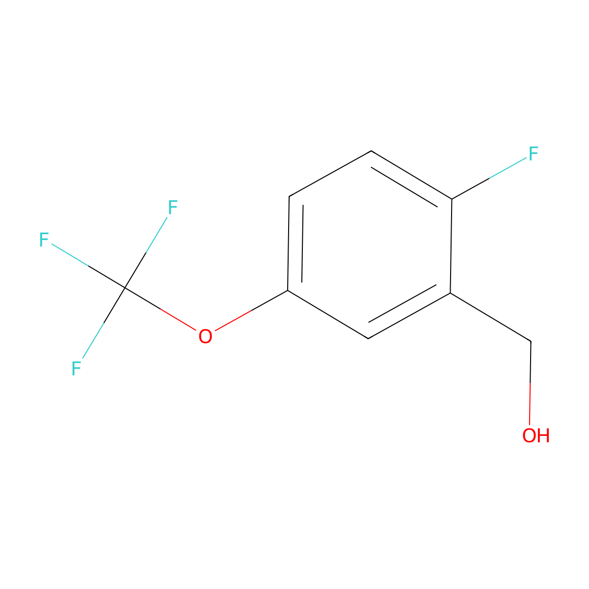 2-Fluoro-5-(trifluoromethoxy)benzyl alcohol molecular structure, CAS 344411-08-1