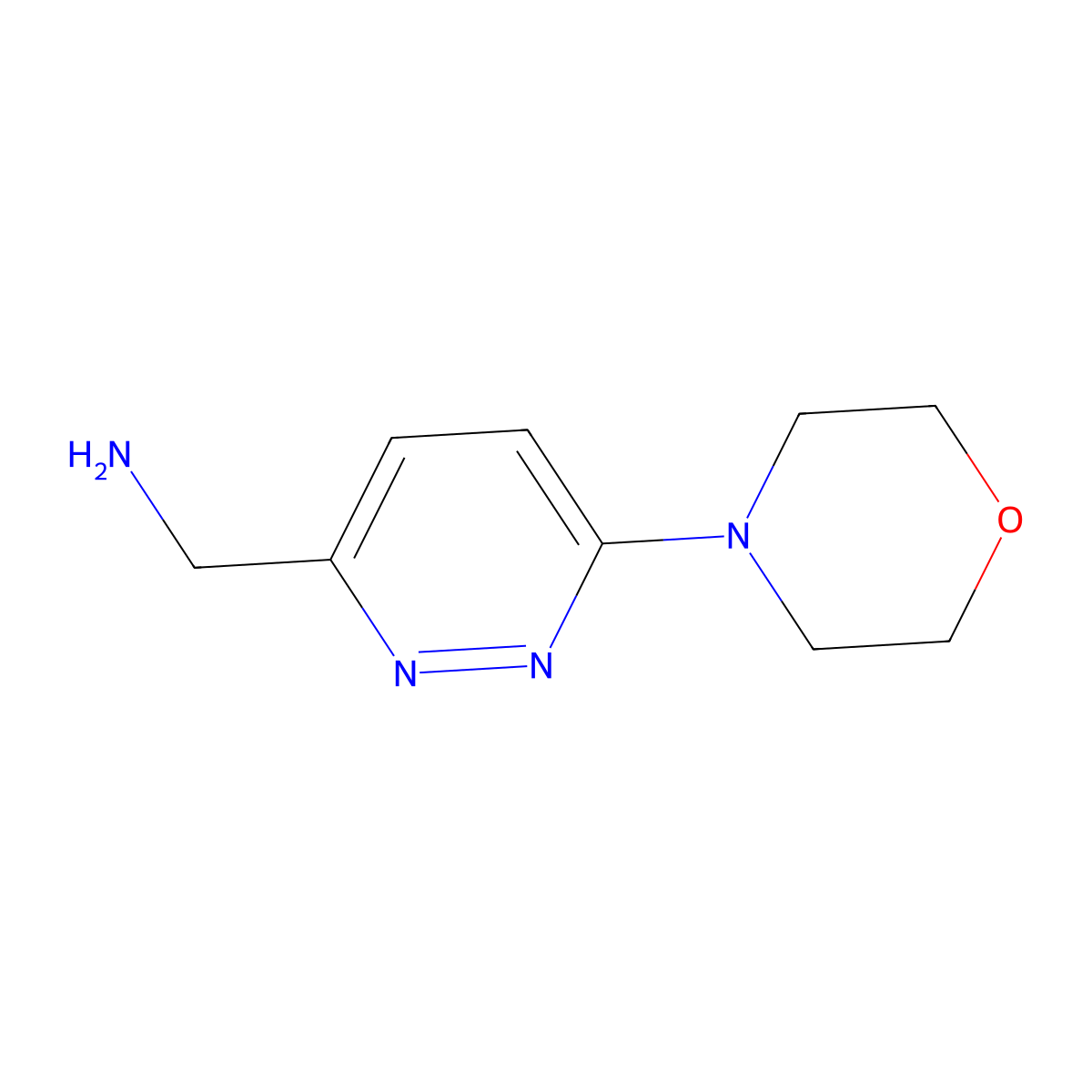 (6-Morpholinopyridazin-3-yl)methanamine molecular structure, CAS 344413-28-1