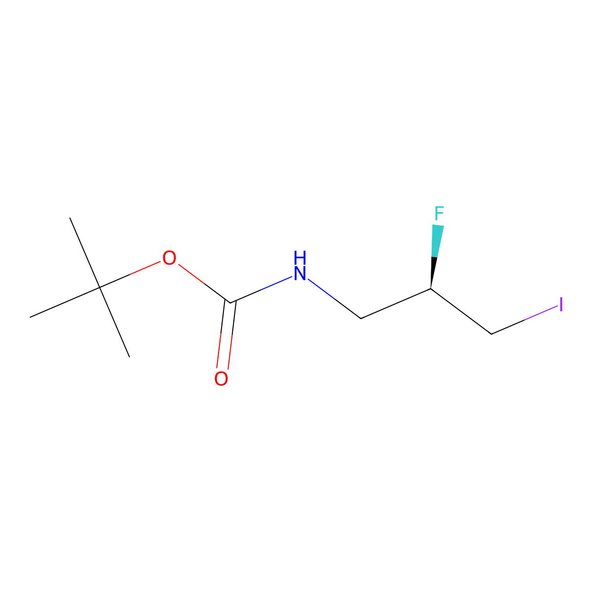 (R)-tert-Butyl (2-fluoro-3-iodopropyl)carbamate molecular structure, CAS 344413-81-6