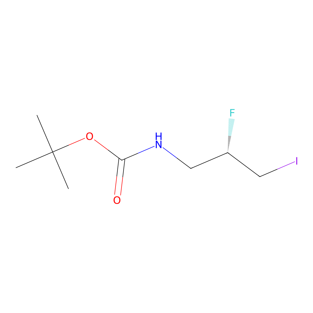tert-butyl (2S)-2-fluoro-3-iodopropylcarbamate molecular structure, CAS 344413-85-0