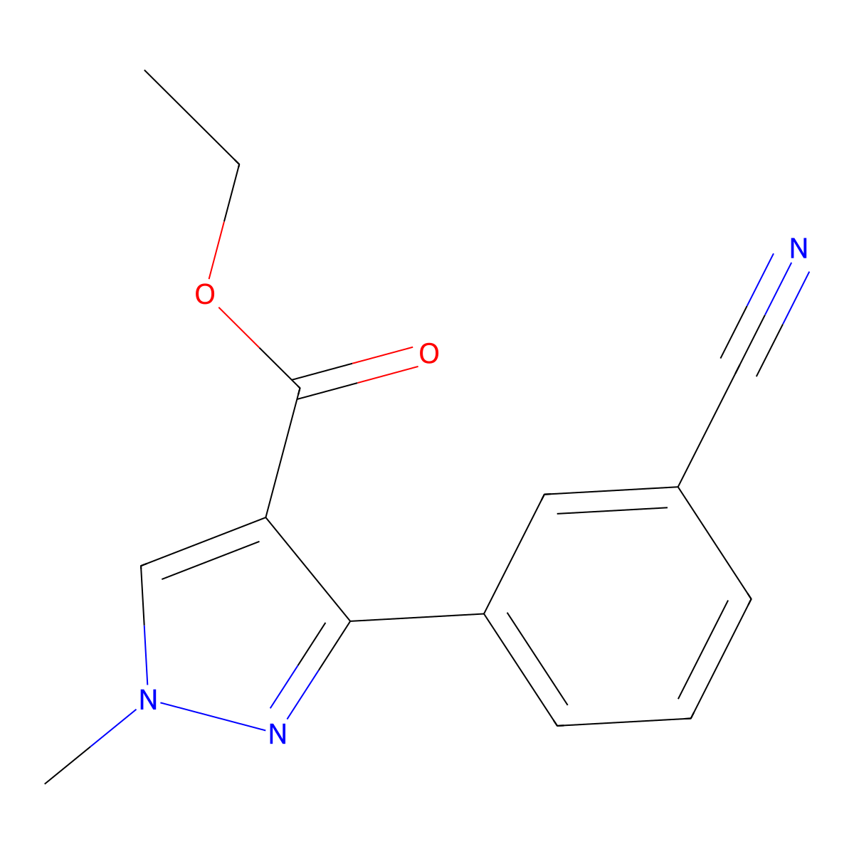 Ethyl 3-(3-cyanophenyl)-1-methyl-1h-pyrazole-4-carboxylate molecular structure, CAS 344416-74-6