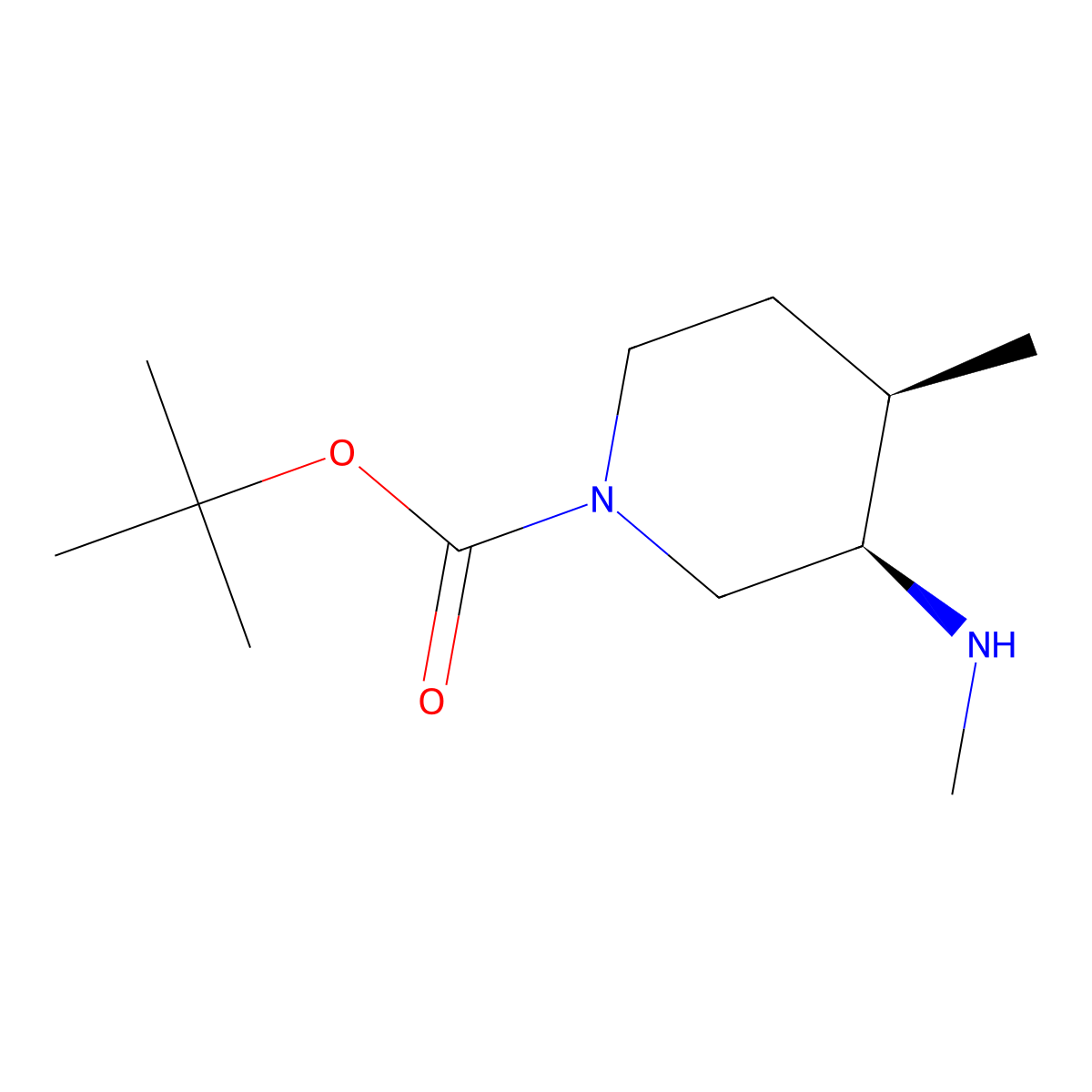 tert-Butyl (3R,4R)-4-methyl-3-(methylamino)piperidine-1-carboxylate molecular structure, CAS 344419-25-6