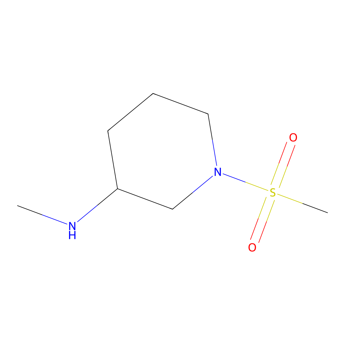 N-Methyl-1-(methylsulfonyl)piperidin-3-amine molecular structure, CAS 344419-31-4