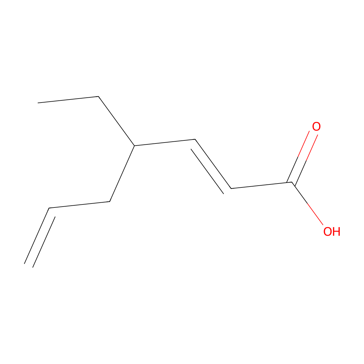 (2E)-4-Ethyl-2,6-heptadienoic acid molecular structure, CAS 344428-05-3