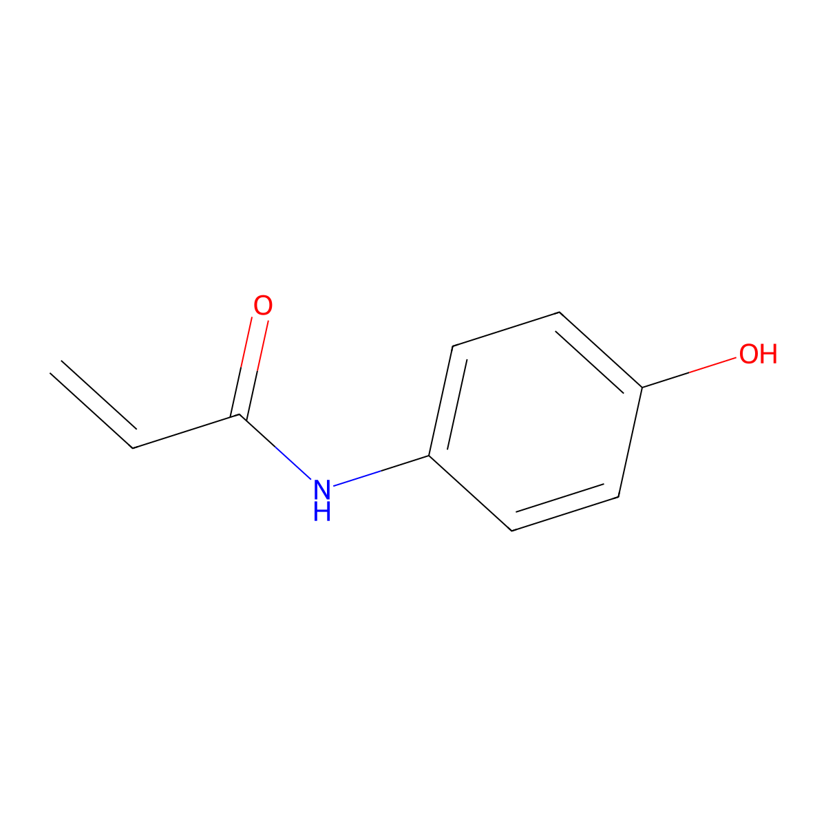 N-(4-hydroxyphenyl)acrylamide molecular structure, CAS 34443-04-4
