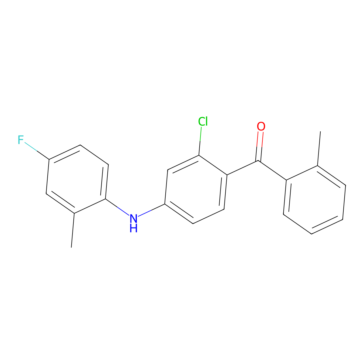 [2-Chloro-4-(4-fluoro-2-methyl-phenylamino)-phenyl]-o-tolyl-methanone molecular structure, CAS 344457-87-0