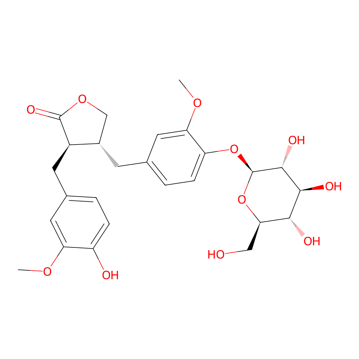 Matairesinol monoglucoside molecular structure, CAS 34446-06-5