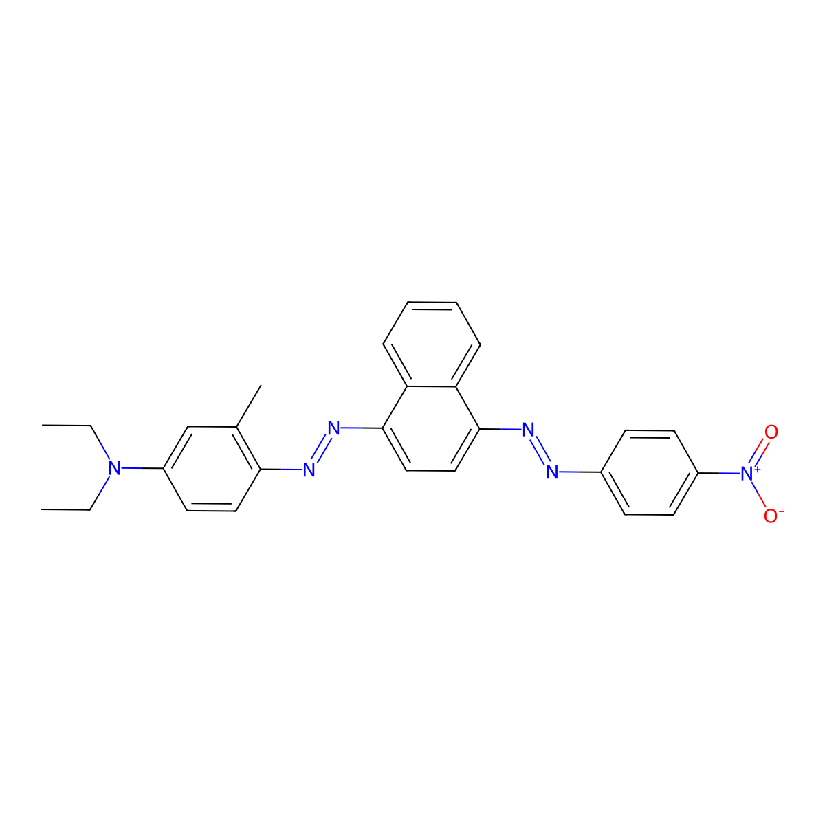 Benzenamine, N,N-diethyl-3-methyl-4-[[4-[(4-nitrophenyl)azo]-1-naphthalenyl]azo]- molecular structure, CAS 34446-26-9