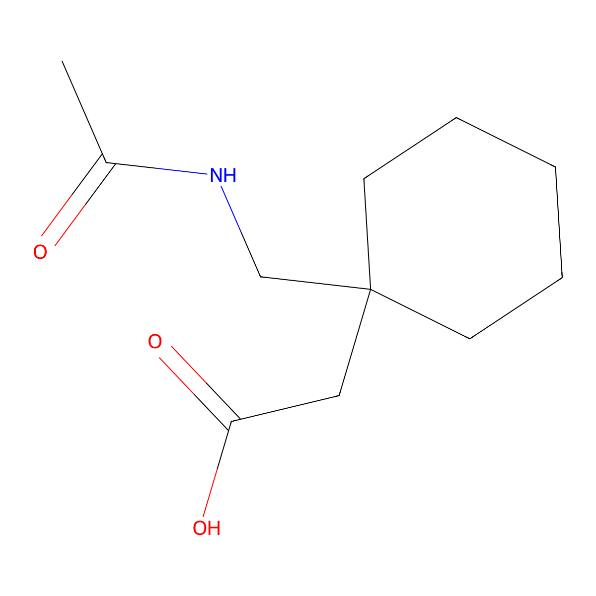 2-(1-(Acetamidomethyl)cyclohexyl)acetic acid molecular structure, CAS 344460-27-1