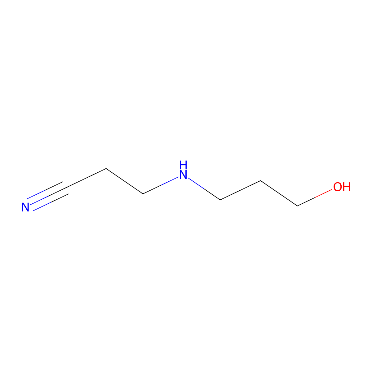 3-[(3-Hydroxypropyl)amino]propanenitrile molecular structure, CAS 34449-95-1