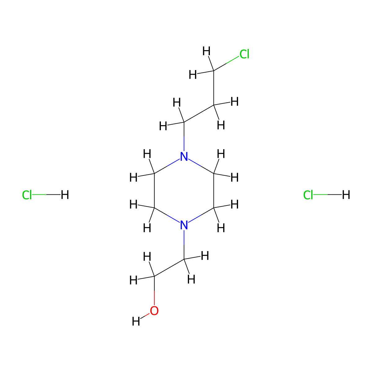 4-(3-Chloropropyl)piperazine-1-ethanol dihydrochloride molecular structure, CAS 3445-00-9