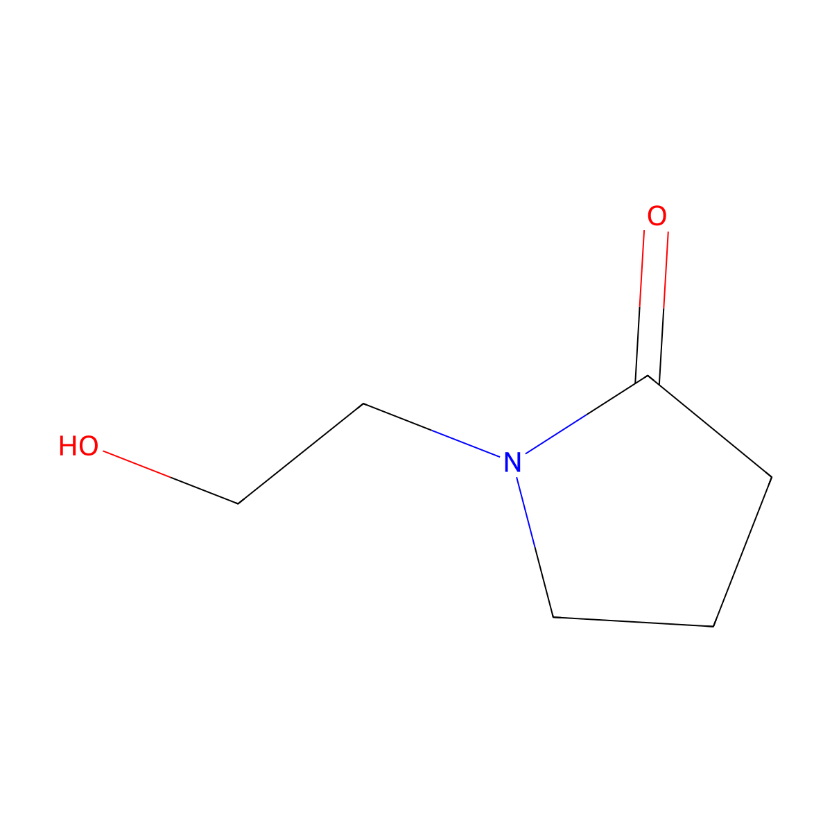 1-(2-Hydroxyethyl)-2-pyrrolidinone molecular structure, CAS 3445-11-2