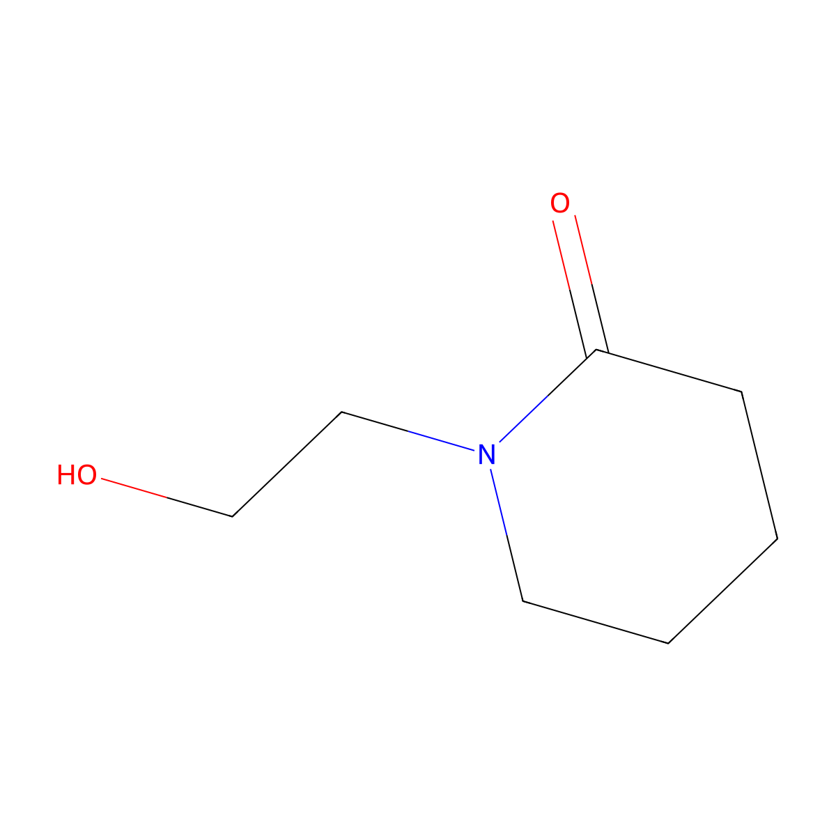1-(2-Hydroxyethyl)piperidin-2-one molecular structure, CAS 3445-12-3