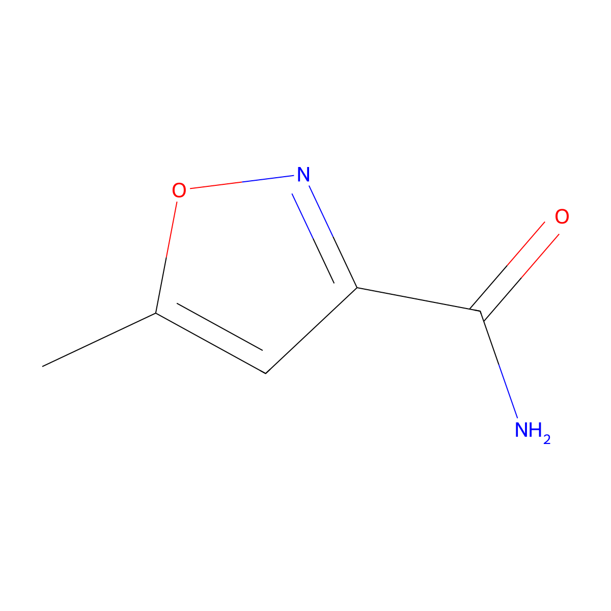 5-Methyl-3-isoxazolecarboxamide molecular structure, CAS 3445-52-1