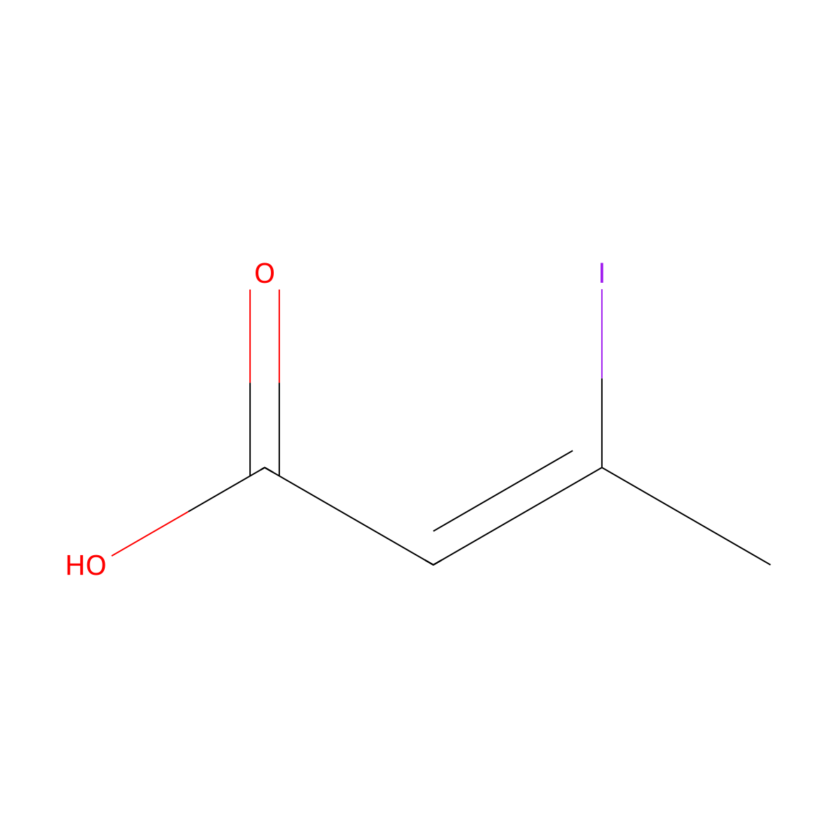 (2Z)-3-iodobut-2-enoic acid molecular structure, CAS 34450-60-7