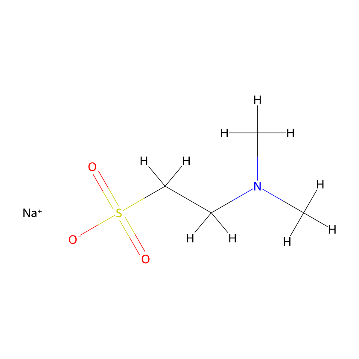 Sodium 2-(dimethylamino)ethanesulfonate molecular structure, CAS 34451-23-5