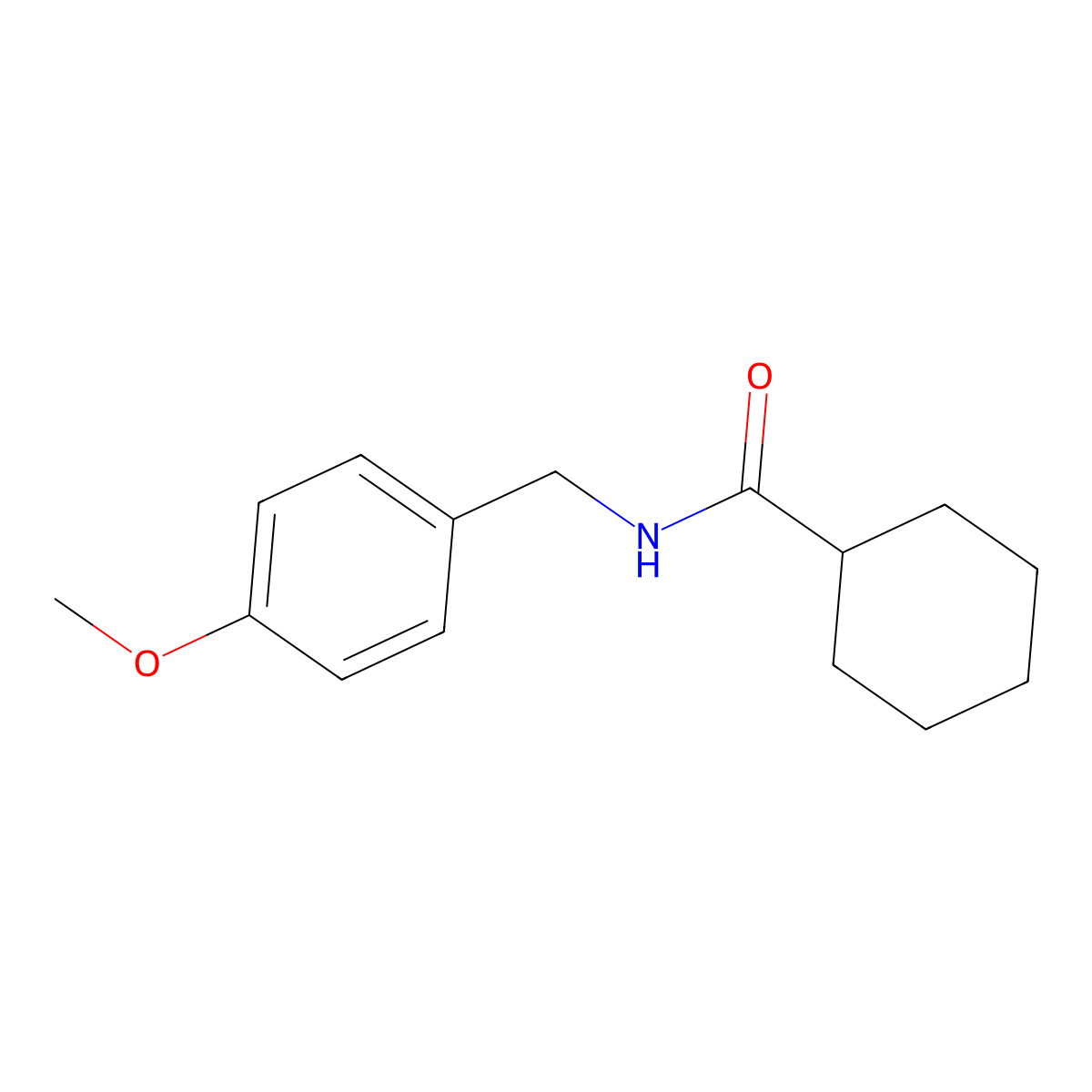 N-[(4-methoxyphenyl)methyl]cyclohexanecarboxamide molecular structure, CAS 34452-98-7