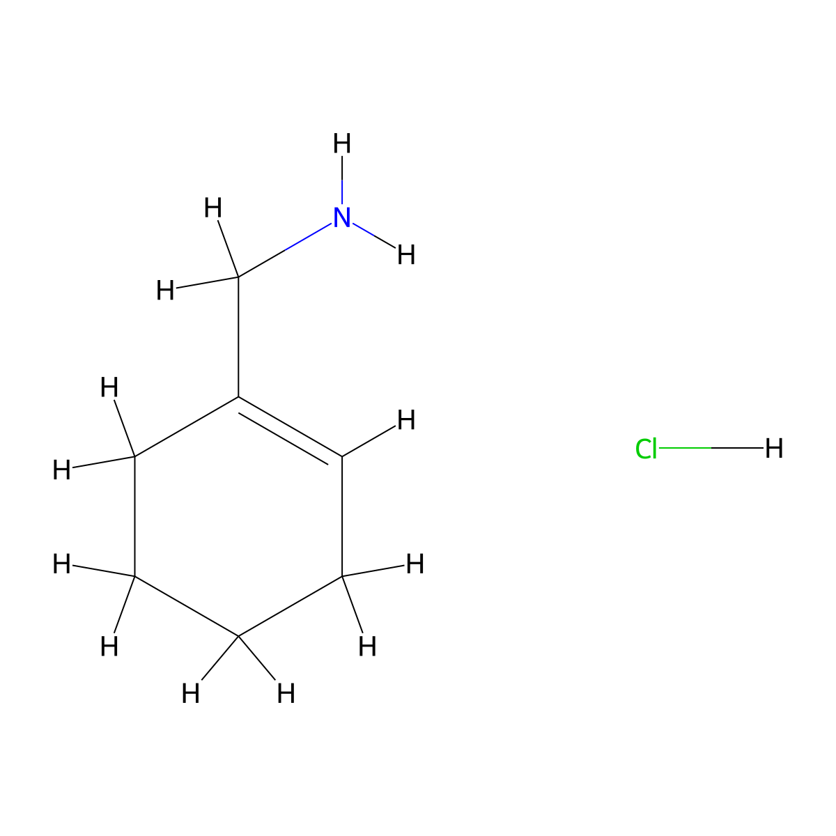 (Cyclohex-1-en-1-yl)methanamine hydrochloride molecular structure, CAS 34453-11-7