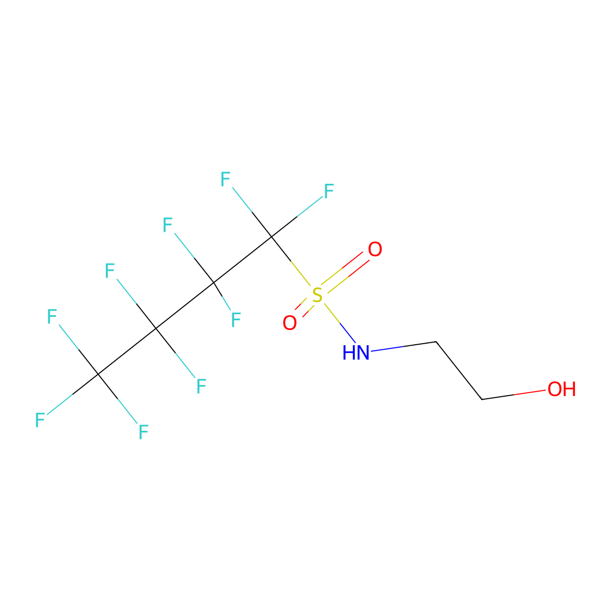 1,1,2,2,3,3,4,4,4-nonafluoro-N-(2-hydroxyethyl)-1-butanesulfonamide molecular structure, CAS 34454-99-4