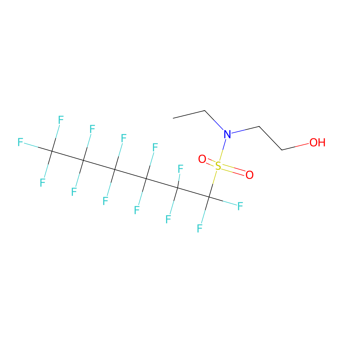 N-Ethyltridecafluoro-N-(2-hydroxyethyl)hexanesulphonamide molecular structure, CAS 34455-03-3