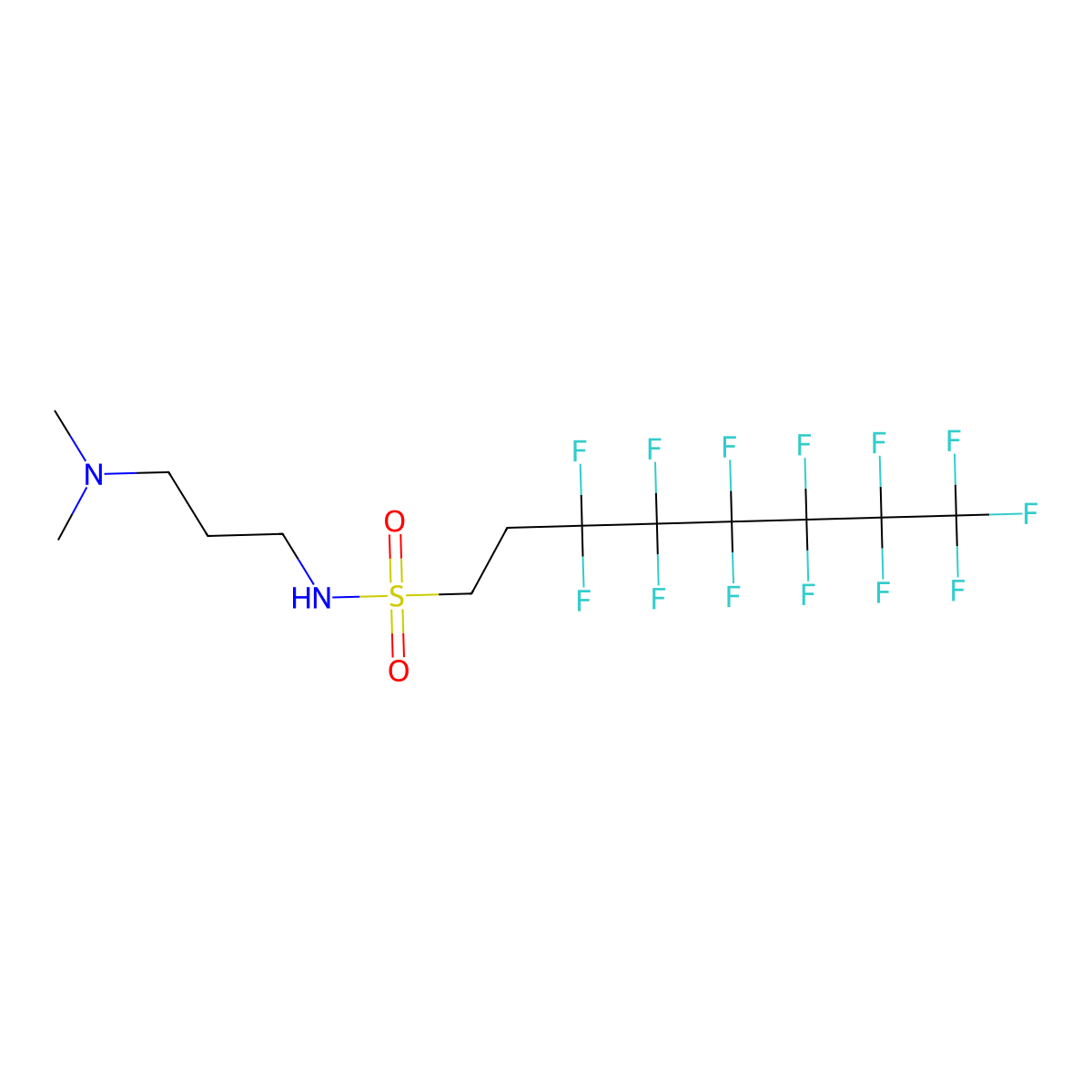 N-(3-(Dimethylamino)propyl)-3,3,4,4,5,5,6,6,7,7,8,8,8-tridecafluoro-octane-1-sulfonamide molecular structure, CAS 34455-22-6