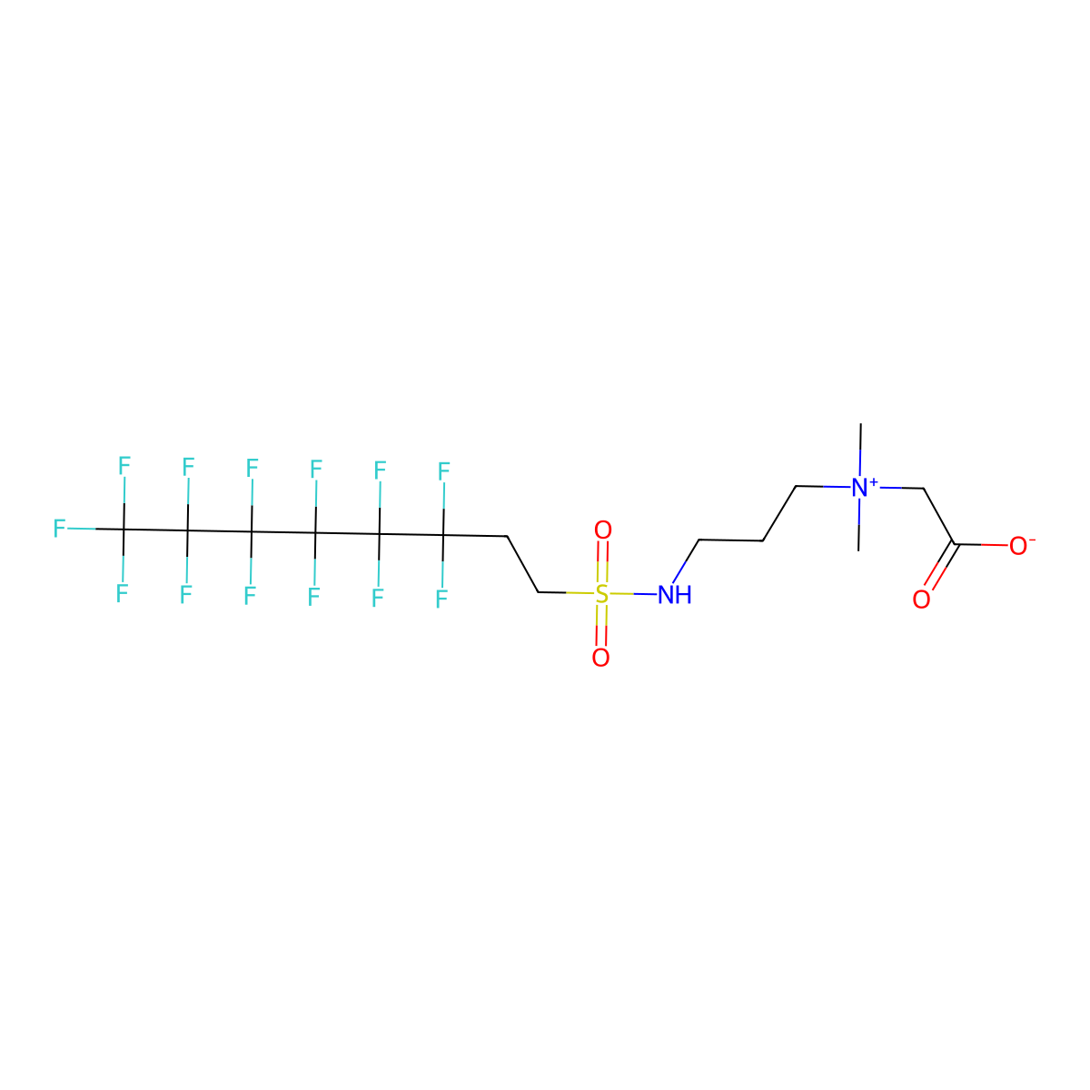 N-(Carboxymethyl)-N,N-dimethyl-3-(((3,3,4,4,5,5,6,6,7,7,8,8,8-tridecafluorooctyl)sulfonyl)amino)1-propanaminium molecular structure, CAS 34455-29-3