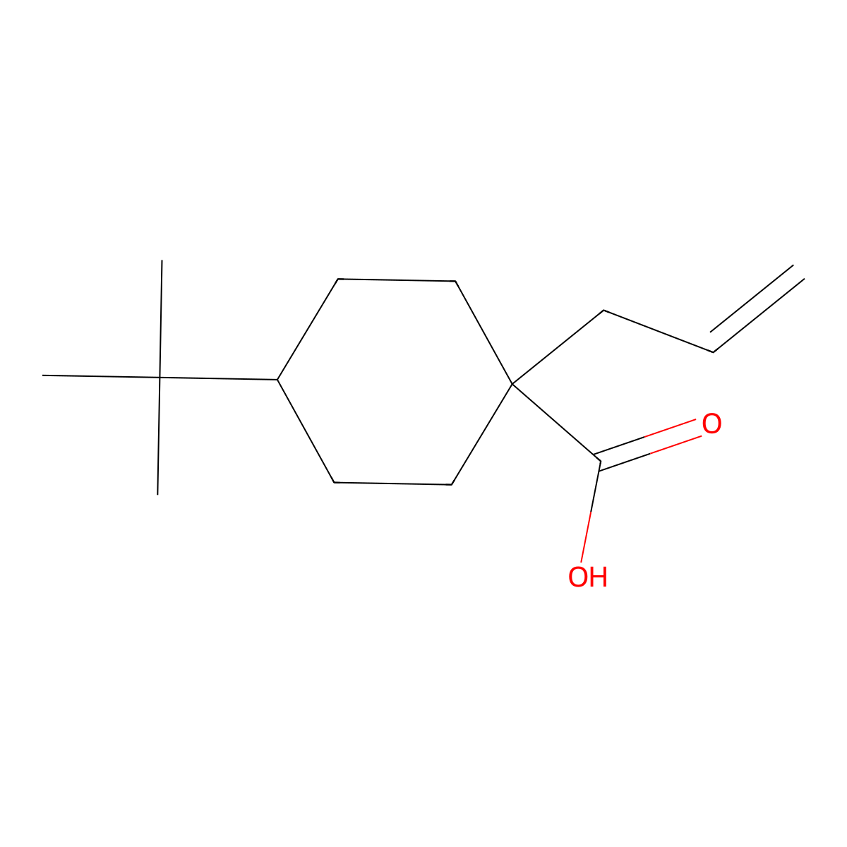 1-Allyl-4-(tert-butyl)cyclohexane-1-carboxylic acid molecular structure, CAS 344558-74-3