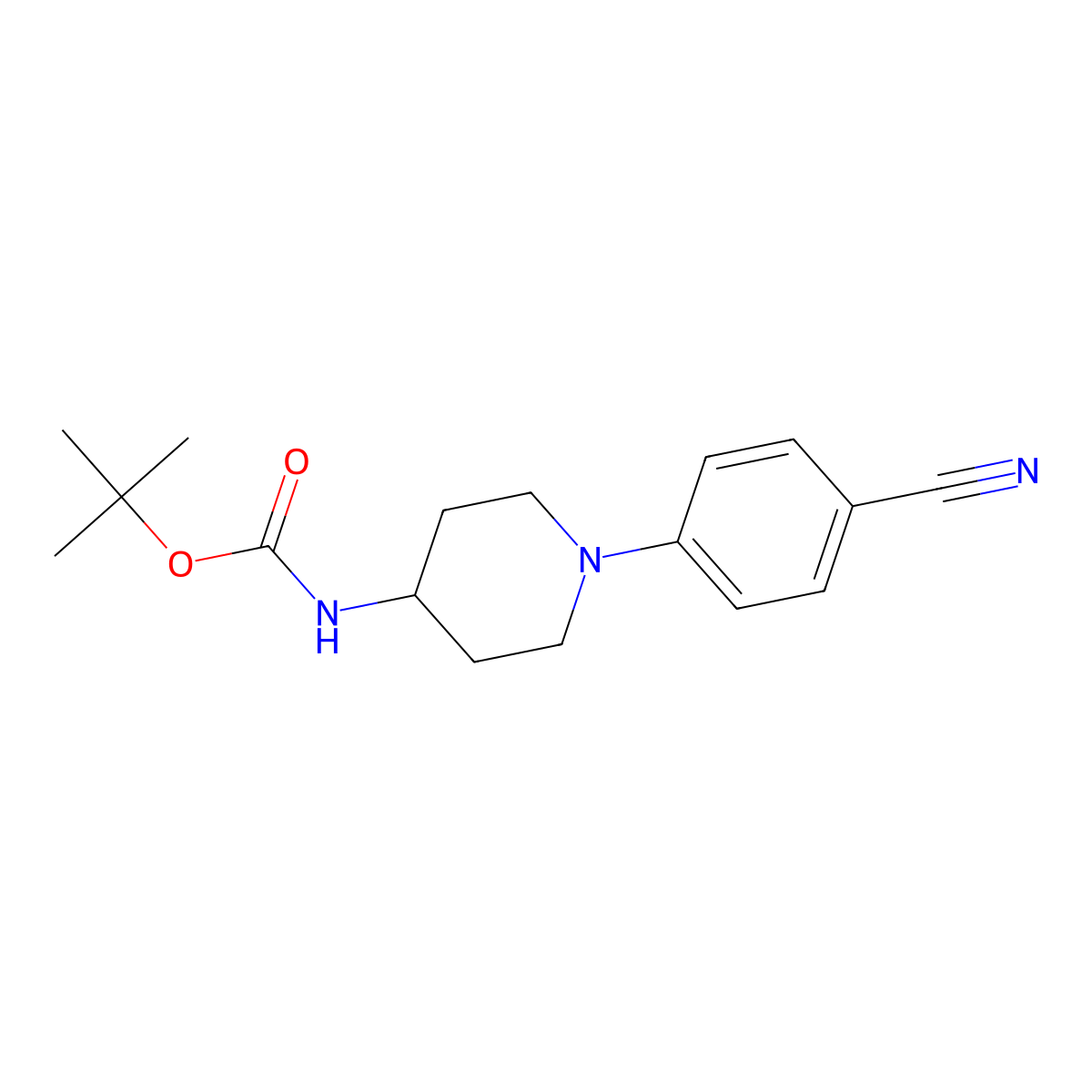 tert-butyl N-[1-(4-cyanophenyl)piperidin-4-yl]carbamate molecular structure, CAS 344566-78-5