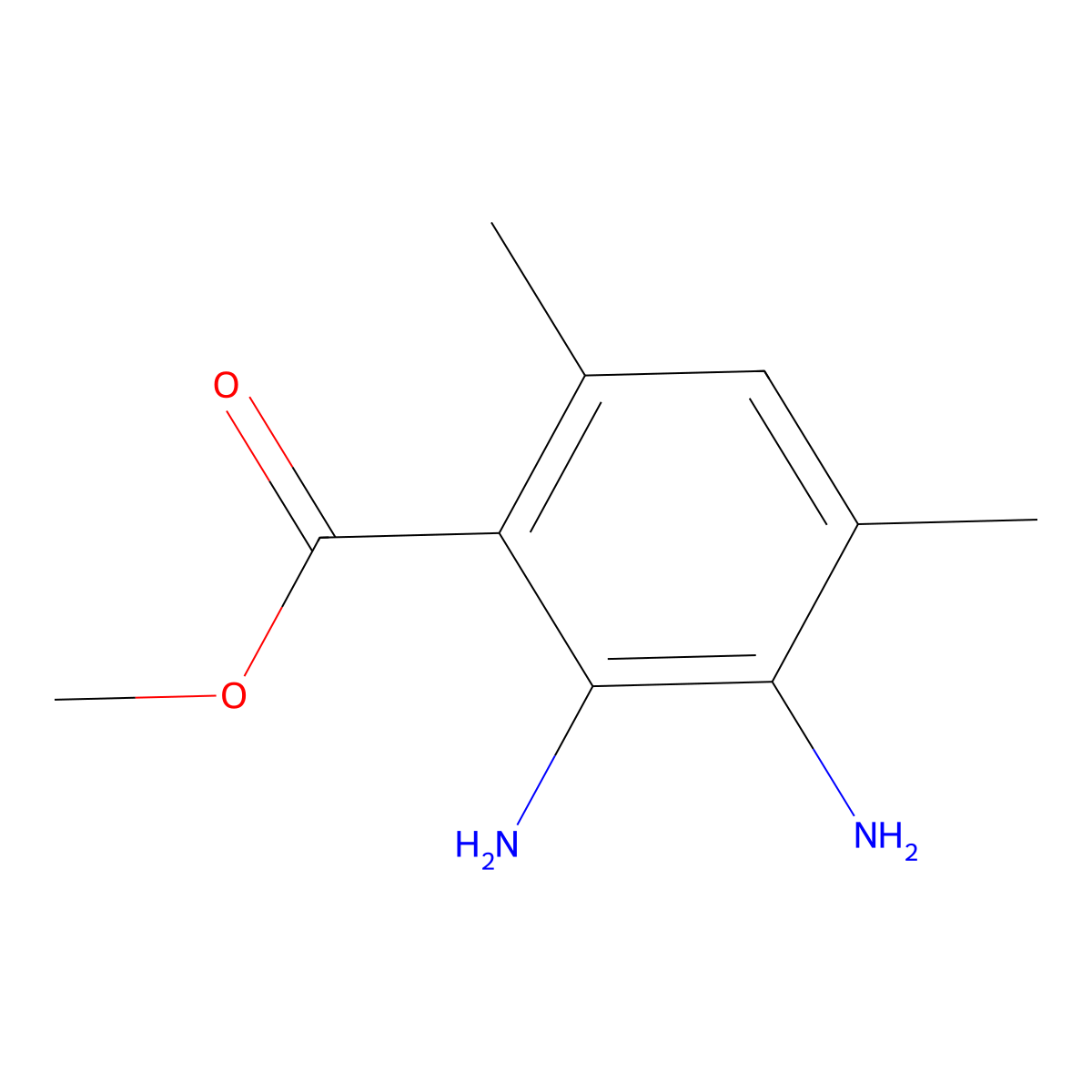 Methyl 2,3-diamino-4,6-dimethylbenzoate molecular structure, CAS 344595-77-3
