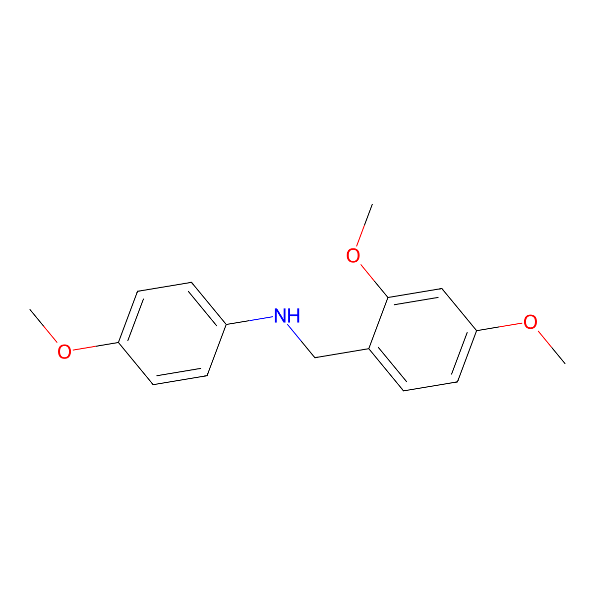 N-[(2,4-dimethoxyphenyl)methyl]-4-methoxyaniline molecular structure, CAS 3446-77-3