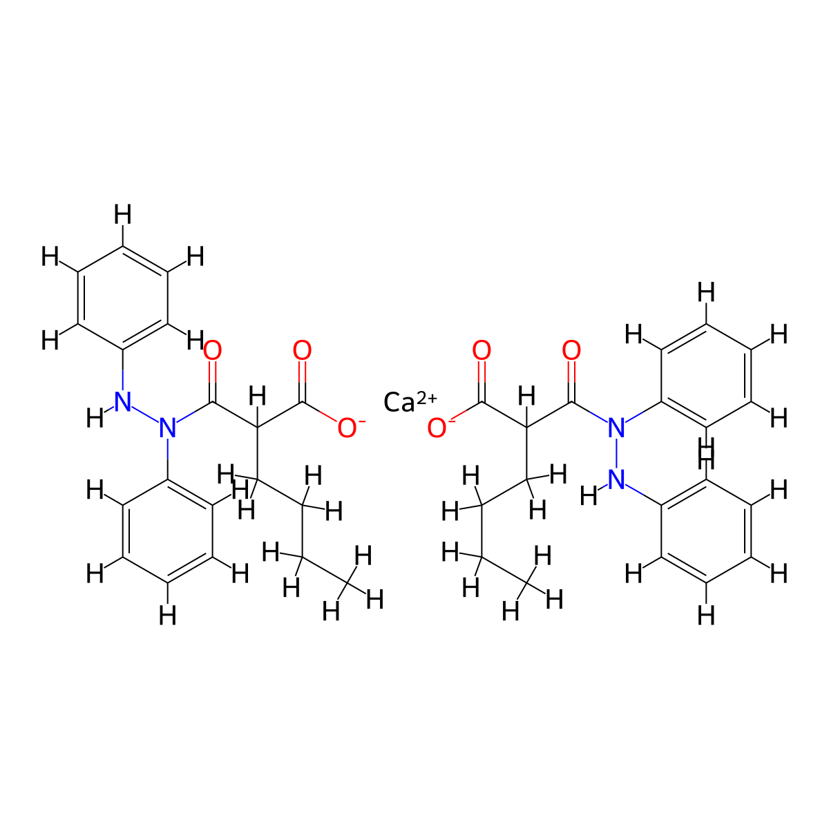 Bumadizone calcium molecular structure, CAS 34461-73-9