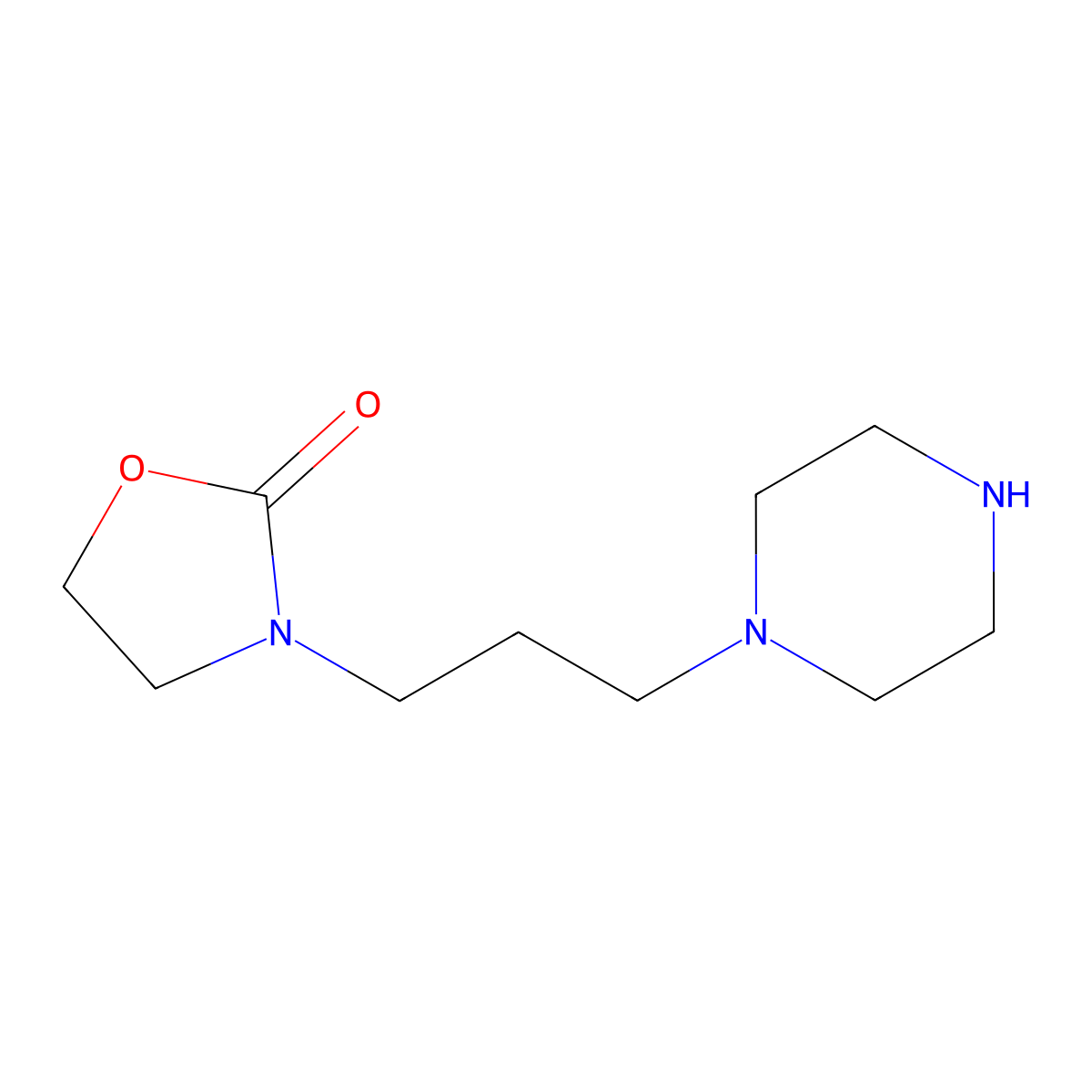 3-[3-(Piperazin-1-yl)propyl]-1,3-oxazolidin-2-one molecular structure, CAS 344616-91-7