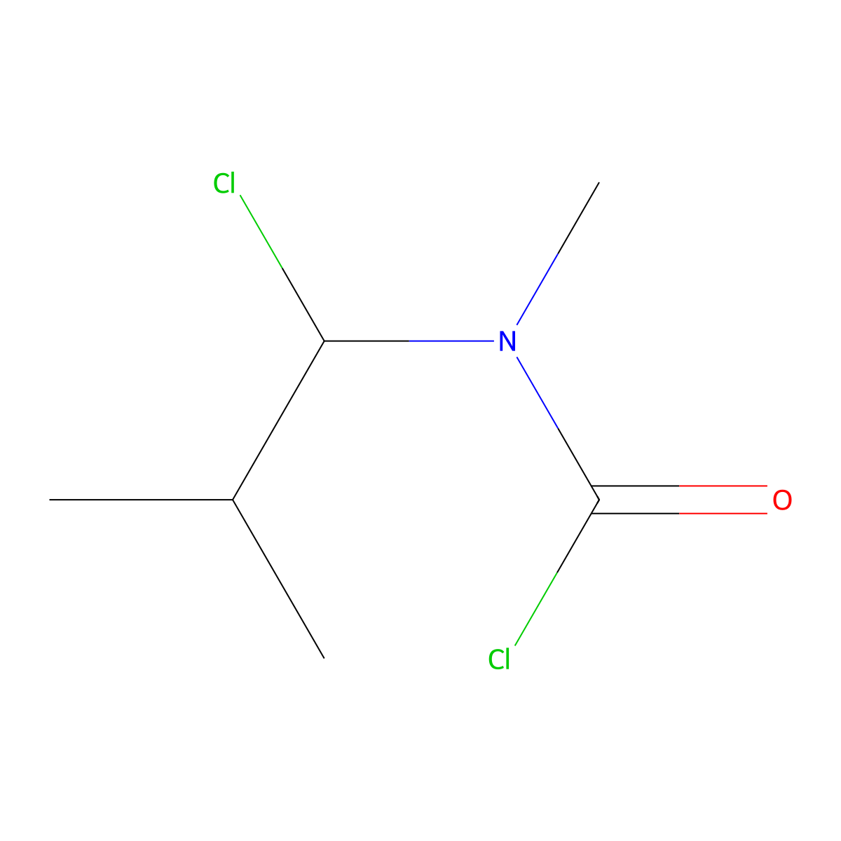N-(1-chloro-2-methylpropyl)-N-methylcarbamoyl chloride molecular structure, CAS 34466-44-9