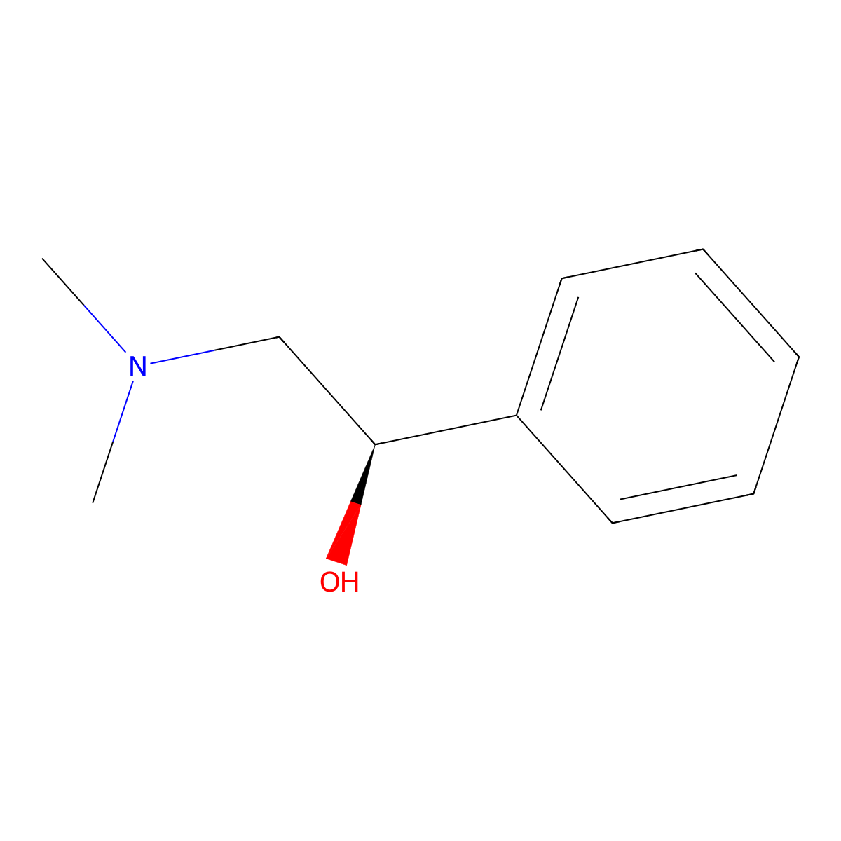 (-)-2-(Dimethylamino)-1-phenylethanol molecular structure, CAS 34469-09-5