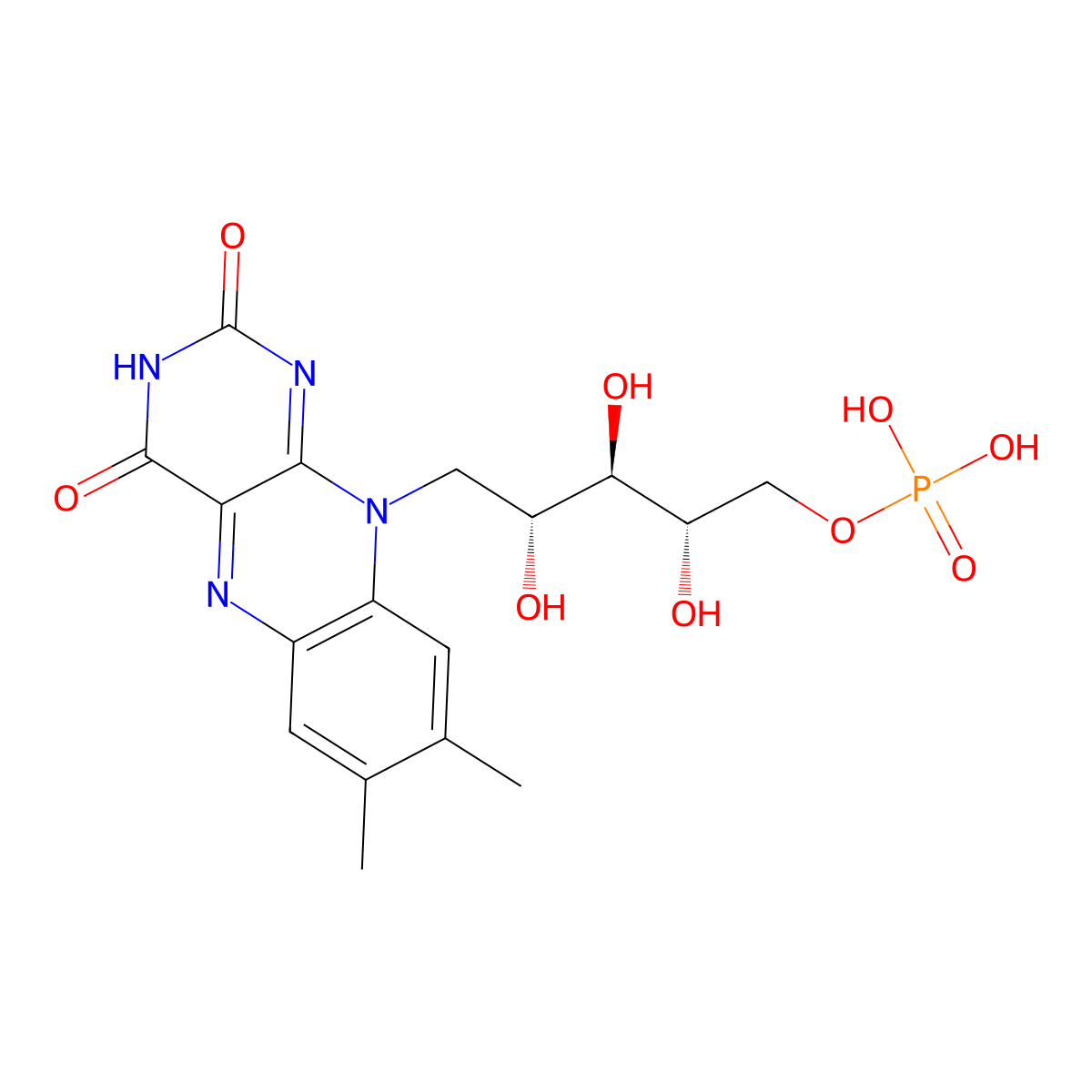Flavin mononucleotide semiquinone molecular structure, CAS 34469-63-1