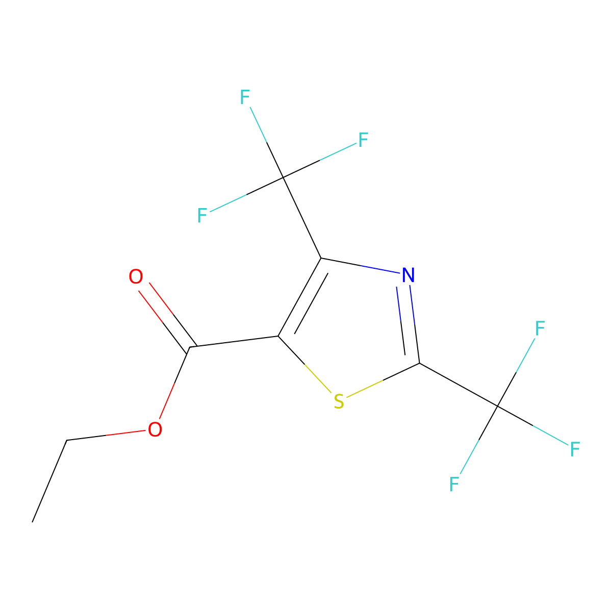 2,4-Bis-trifluoromethyl-thiazole-5-carboxylic acid ethyl ester molecular structure, CAS 344744-09-8
