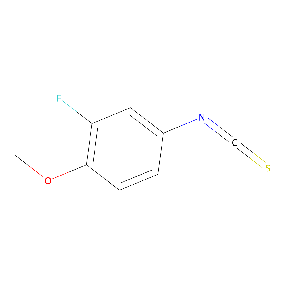 2-Fluoro-4-isothiocyanato-1-methoxybenzene molecular structure, CAS 344750-44-3