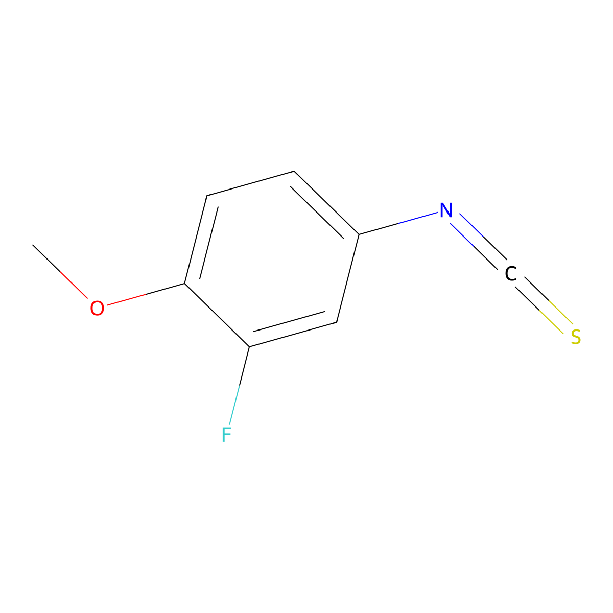 2-Fluoro-4-isothiocyanato-1-methoxybenzene molecular structure, CAS 344750-44-3