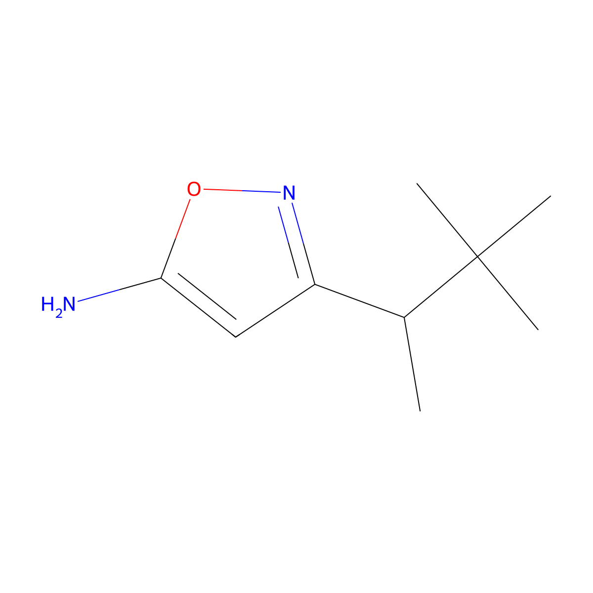 3-(3,3-Dimethylbutan-2-yl)isoxazol-5-amine molecular structure, CAS 344752-36-9