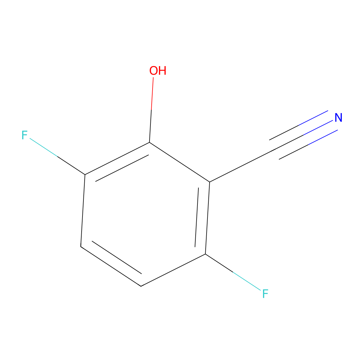 3,6-Difluoro-2-hydroxybenzonitrile molecular structure, CAS 344764-39-2