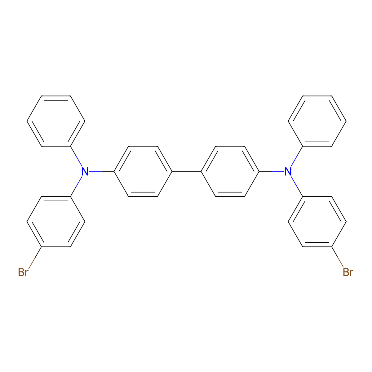 N4,N4'-bis(4-bromophenyl)-N4,N4'-diphenyl-[1,1'-biphenyl]-4,4'-diamine molecular structure, CAS 344782-48-5