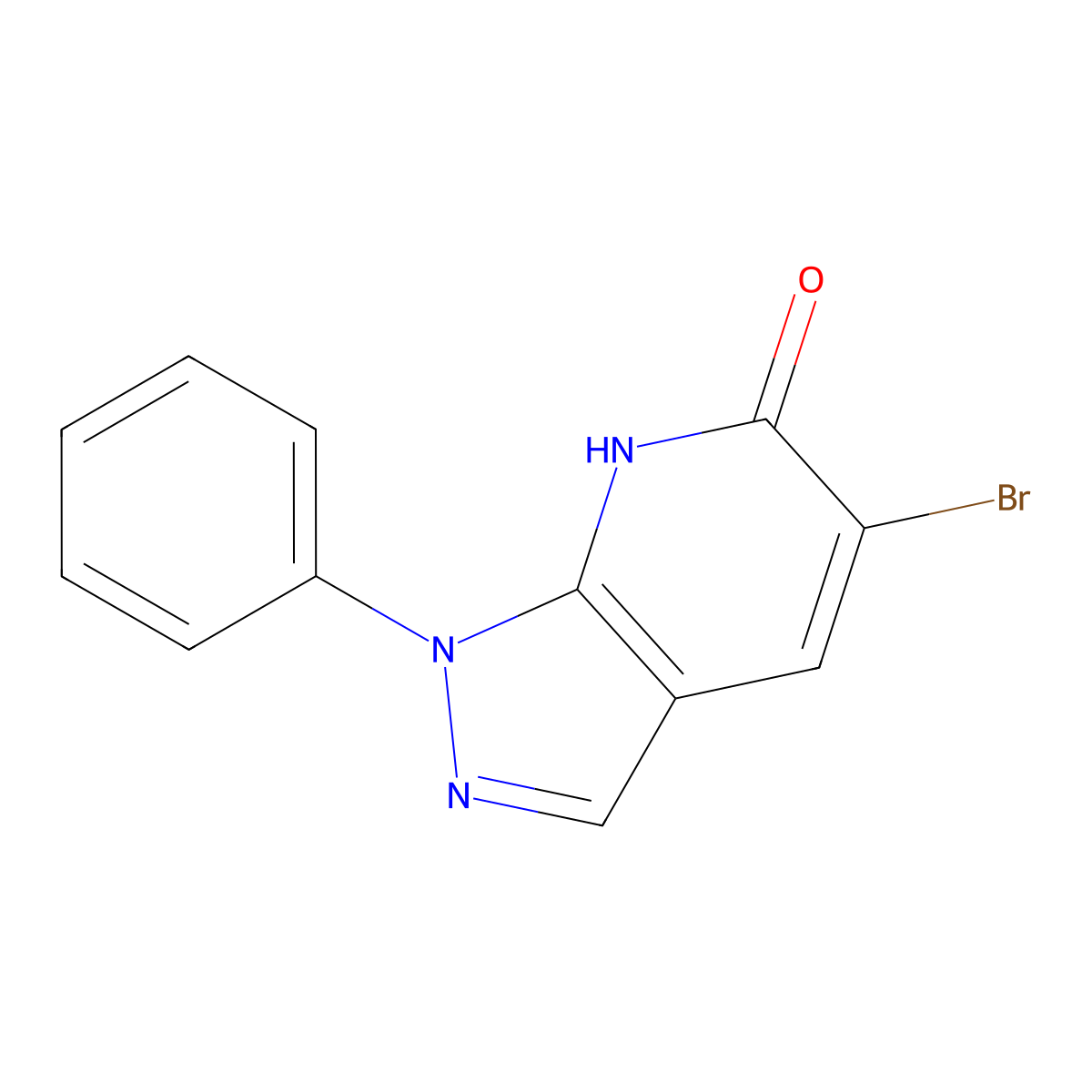 5-Bromo-1-phenyl-1H-pyrazolo[3,4-b]pyridin-6(7H)-one molecular structure, CAS 344792-00-3