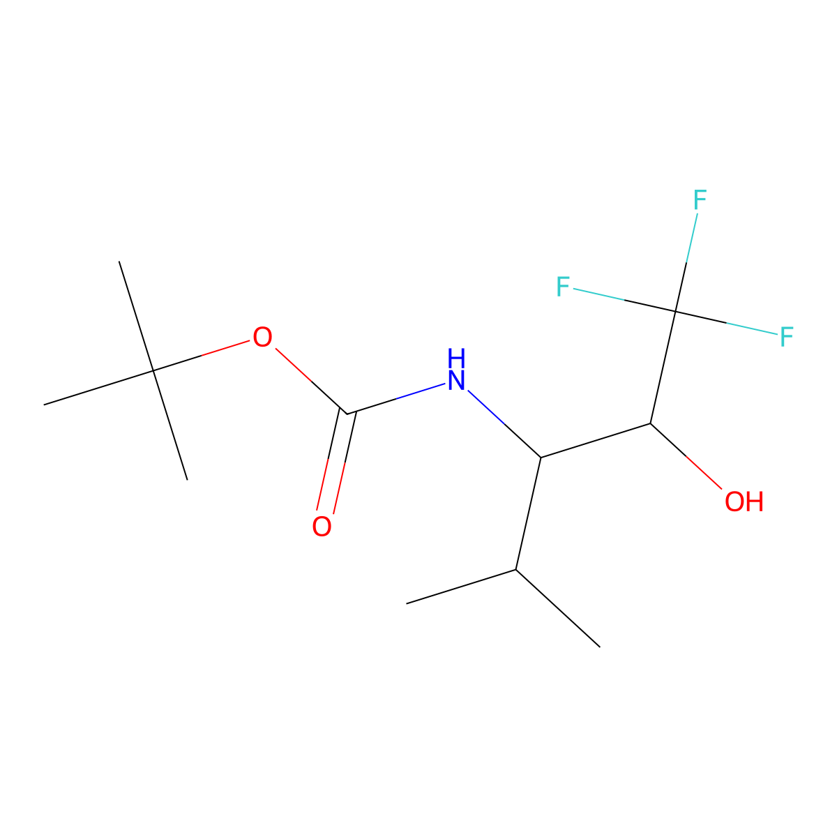 N-[(1S,2S)-3,3,3-Trifluoro-2-hydroxy-1-(isopropyl)-propyl]carbamic Acid t-Butyl Ester molecular structure, CAS 344799-96-8