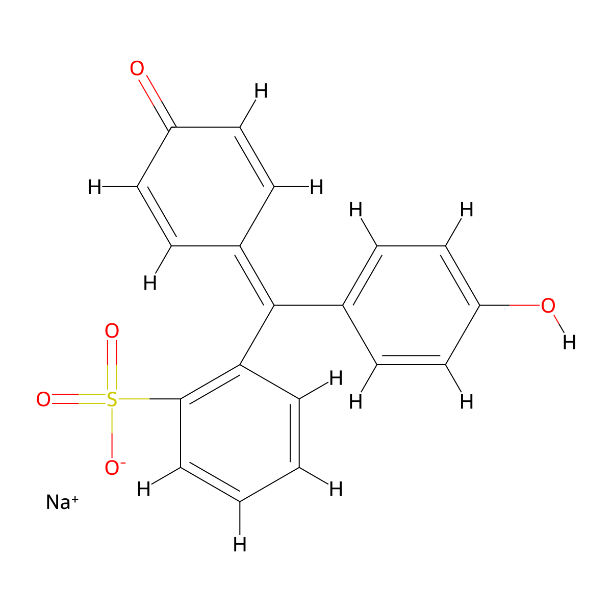 Phenol red sodium molecular structure, CAS 34487-61-1